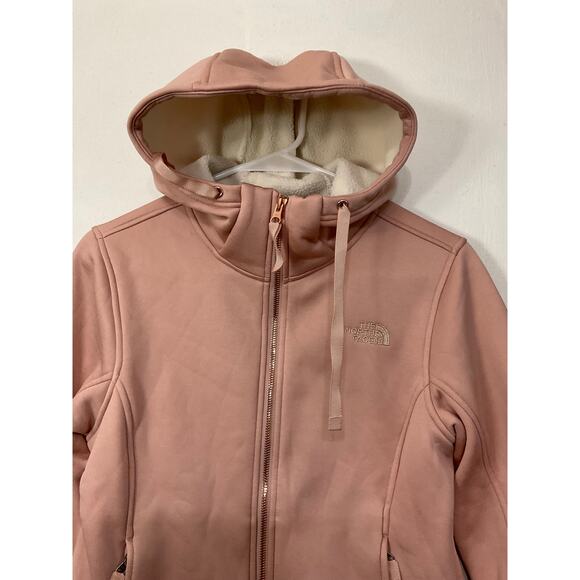 THE NORTH FACE Women's Pink Zip Up Hoodie Fleece Lined Size Small Pockets - Picture 6 of 9